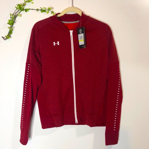 Under Armour Jackets & Blazers - Under Armour Red Burgundy Track Jacket Sweatshirt